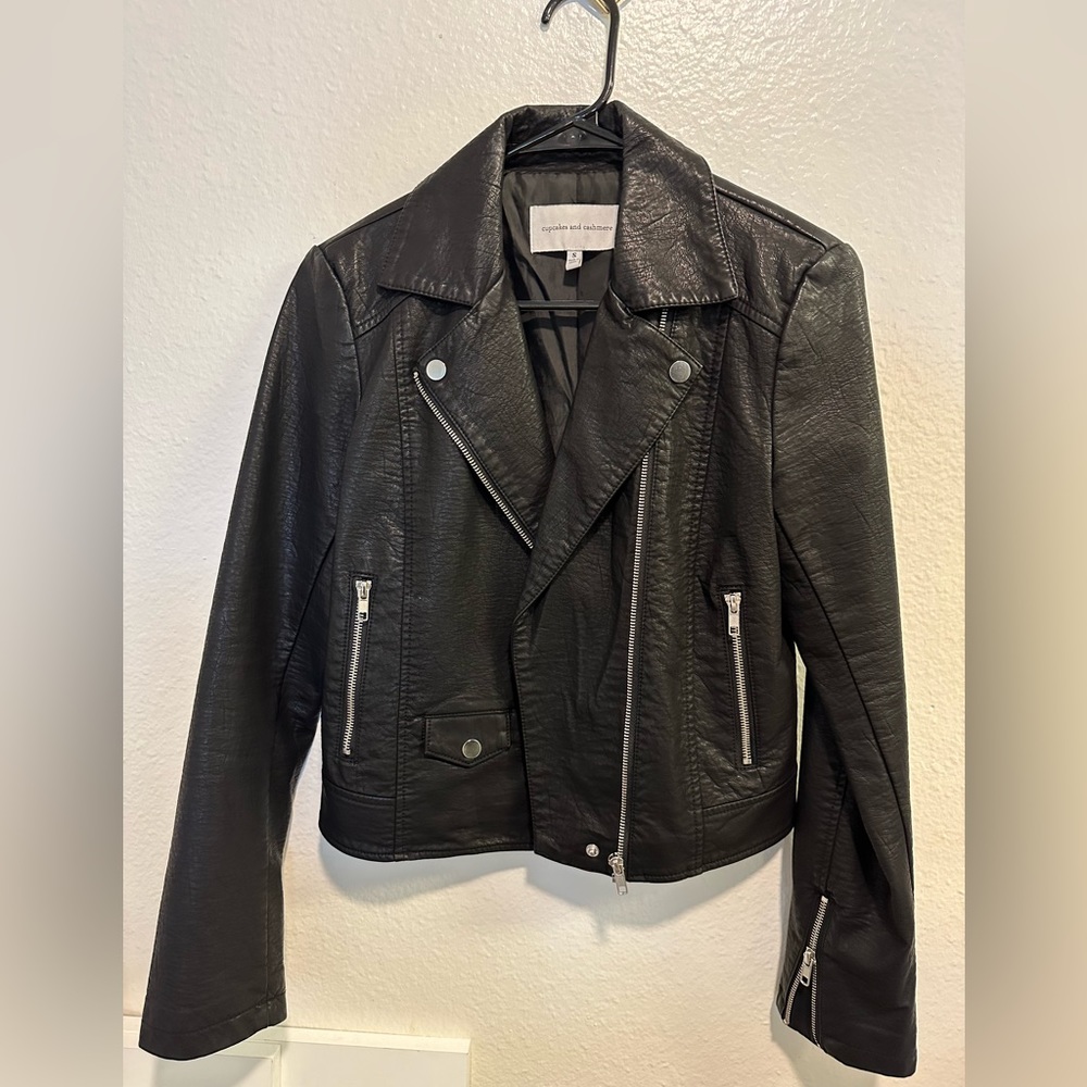 Cupcakes & Cashmere Black Leather Jacket